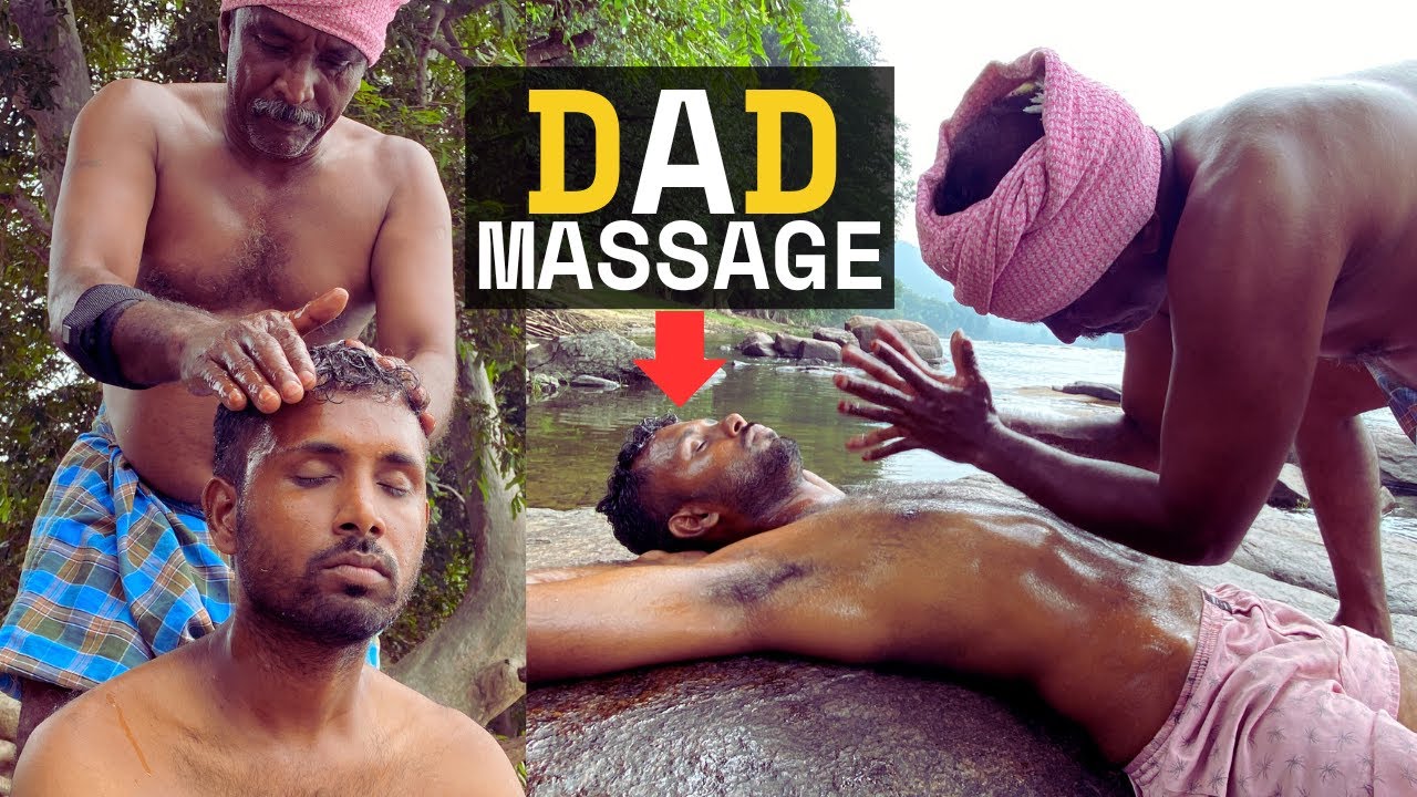 🔱Hogenakkal Big 👨🏽‍🦳Daddy Oil Massage- 💦River Side 💆🏻‍♂️Massage | ASMR Natural #viralvideo #massage