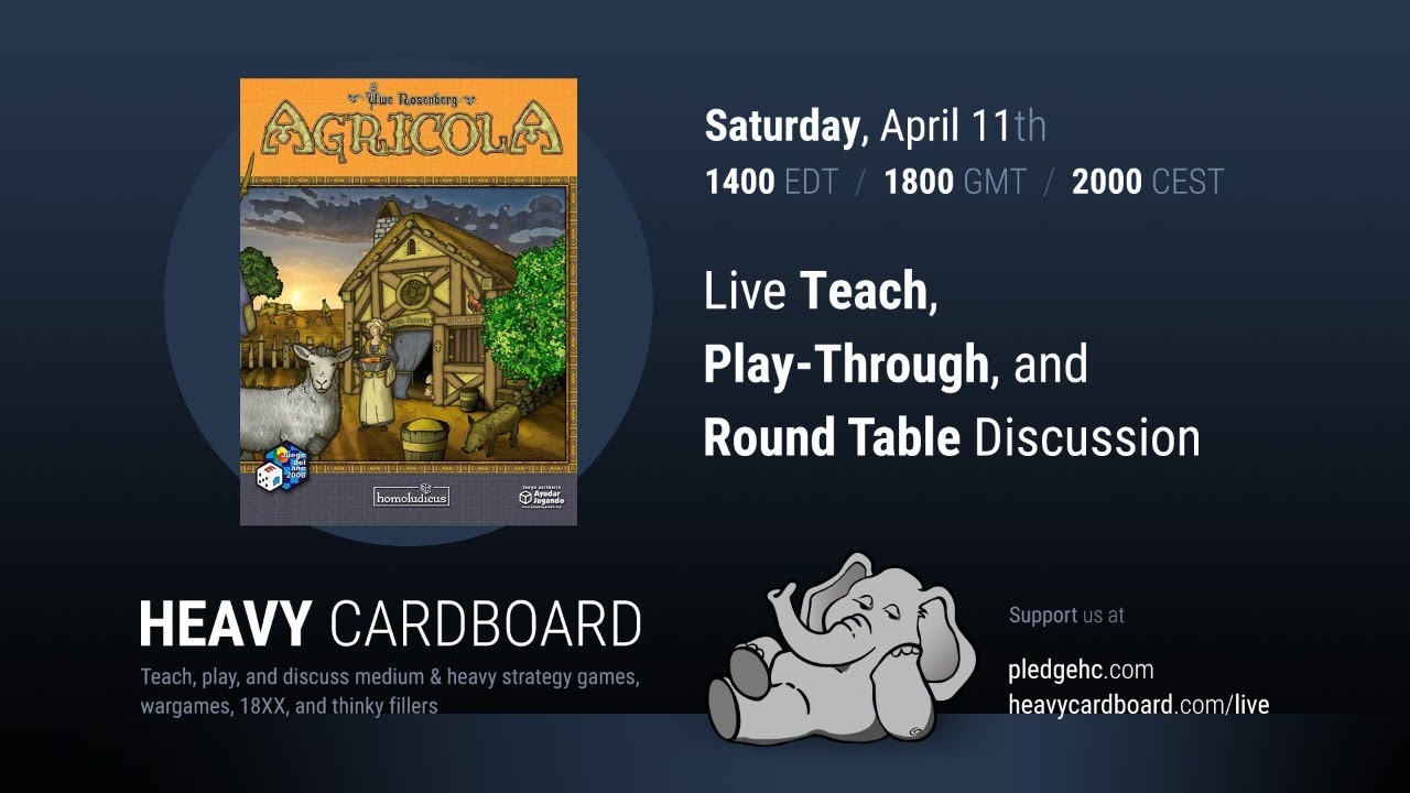 Agricola Solo Teaching, Play-through, & Round table by Heavy Cardboard
