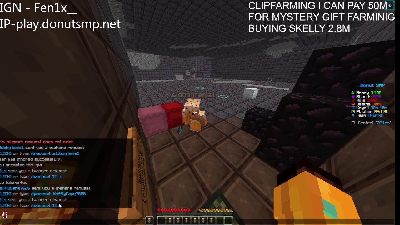 🔴LIVE BASE RATING 8+ BASE 10M  AND AUCTION  IN DONUT SMP    |donutsmp