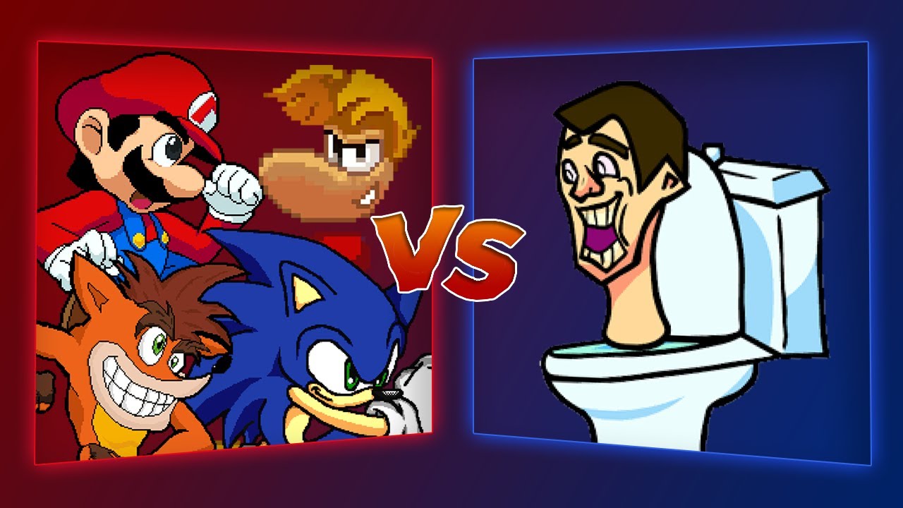 MUGEN Battle - Mario/Sonic/Rayman/Crash Bandicoot vs Skibidi Toilet