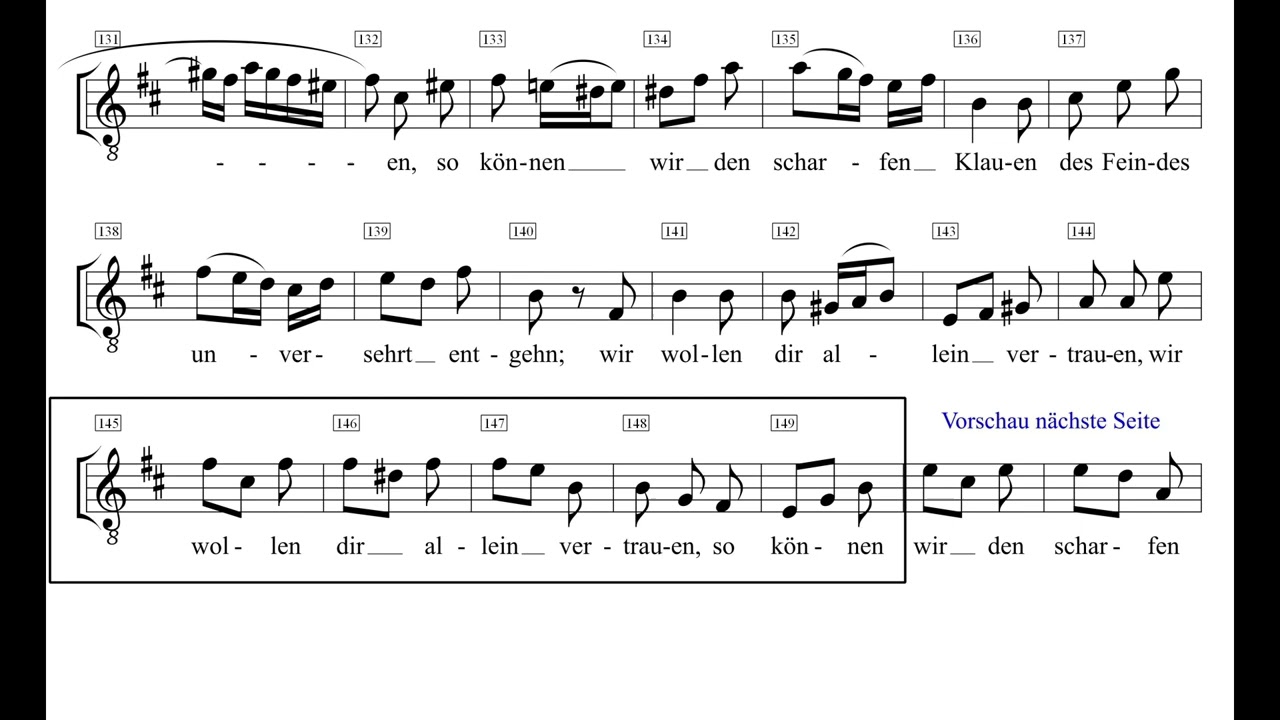 Weihnachtsoratorium 54 (neu) Herr, wenn die stolzen Feinde - Tenor ab Takt 46 (Technik mit Rahmen)