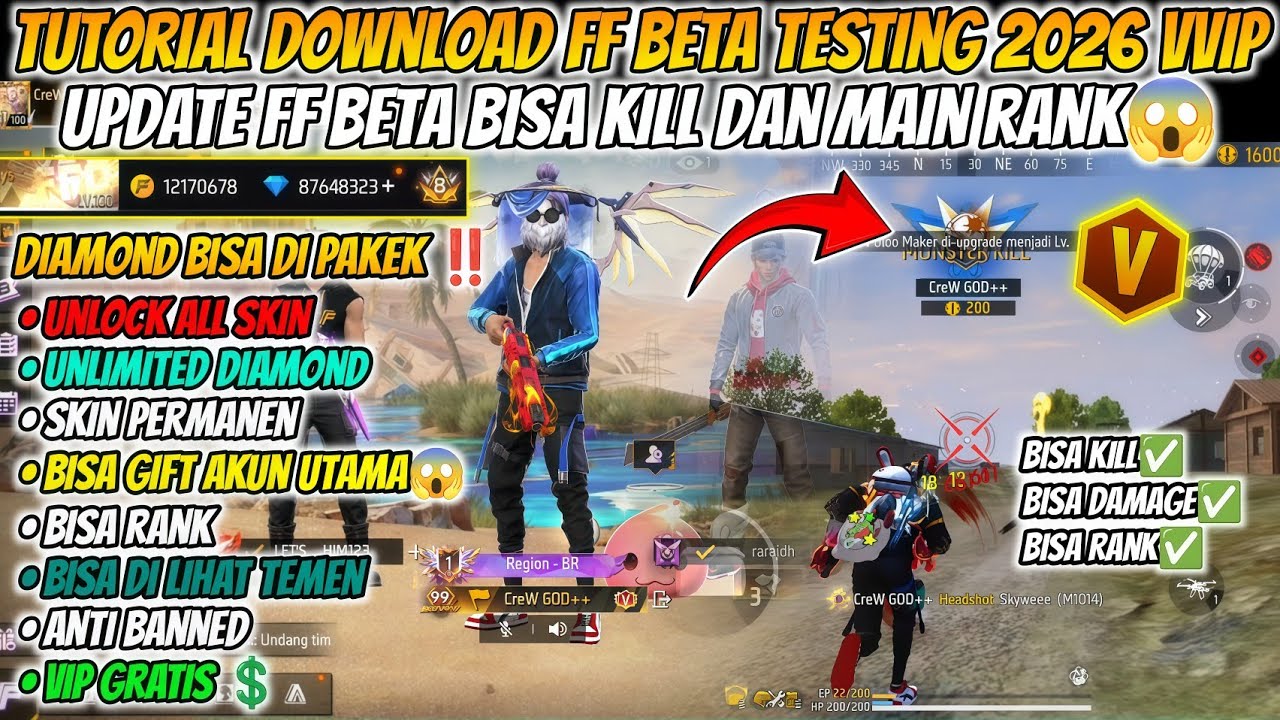 BISA MAIN RANK ✅ CARA DOWNLOAD FF KIPAS VIP ORI 2026 GRATIS❗️ FF BETA 2026 LINK MEDIAFIRE SEMUA HP🔥