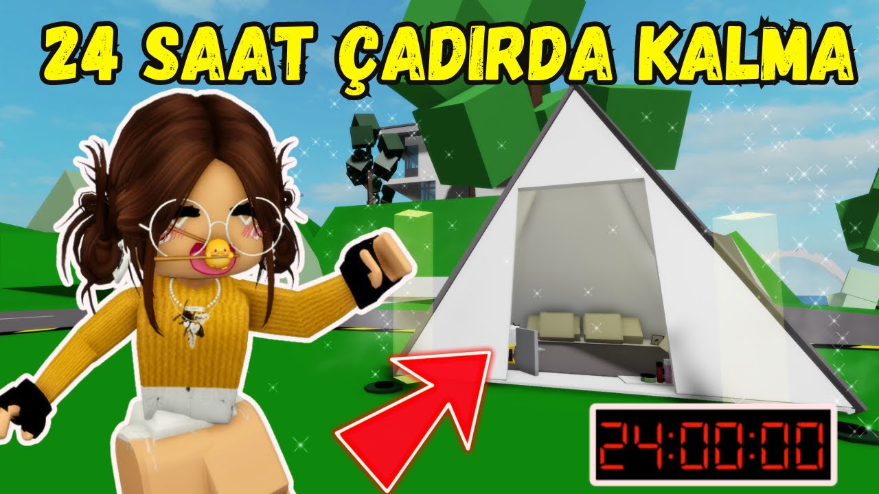 BROOKHAVEN'DA 24 SAAT ÇADIRDA KALDIK😊AYŞEM ECE ARI💥ARIGİLLER🐝ROBLOX BROOKHAVEN🏡RP
