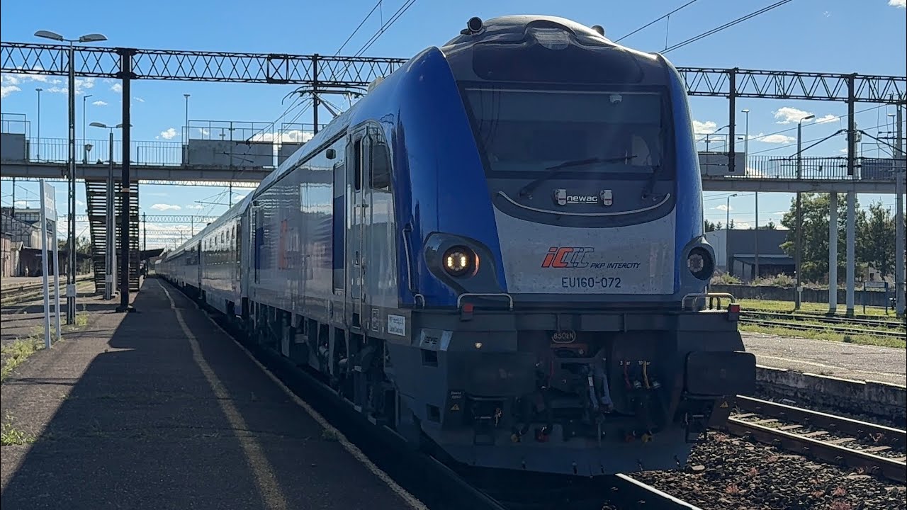 Wjazd i odjazd ze stacji Białogard EU160-072 z IC 3805 MALCZEWSKI 