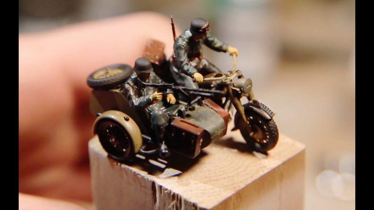 GERMAN MOTORCYCLE & SIDEBAR - TAMIYA - 1/48 MILITARY MINIATURE