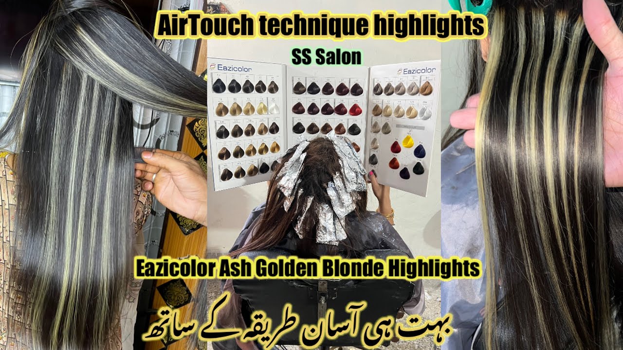 Eazicolor very light Natural Ash Blonde Highlights // How to Golden Blonde Highlights step-by-step
