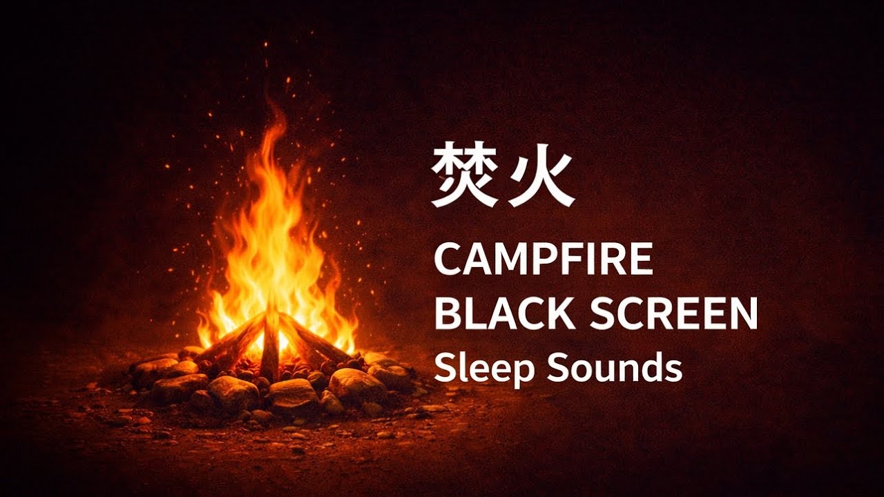 焚き火の音で眠る夜｜BLACK SCREEN 2時間｜安眠・集中用 CAMPFIRE BLACK SCREEN Sleep Sounds（2 Hours）