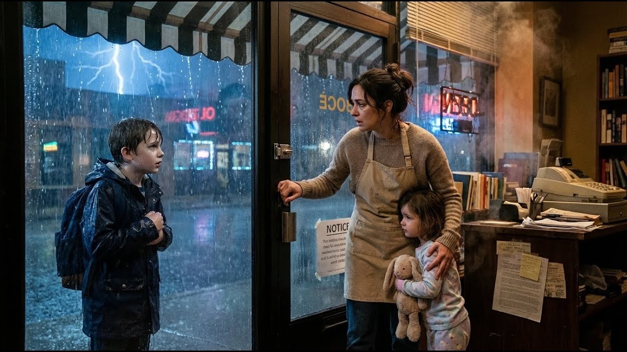 Dejó Entrar a un Niño en la Tormenta — El Jefe Abrió las Puertas