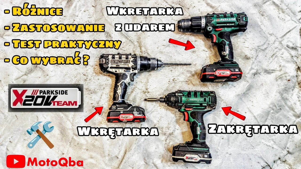 ZAKRĘTARKA CIESIELSKA vs WKRĘTARKI Parkside 20V z Lidla #MotoQba #Parkside #test