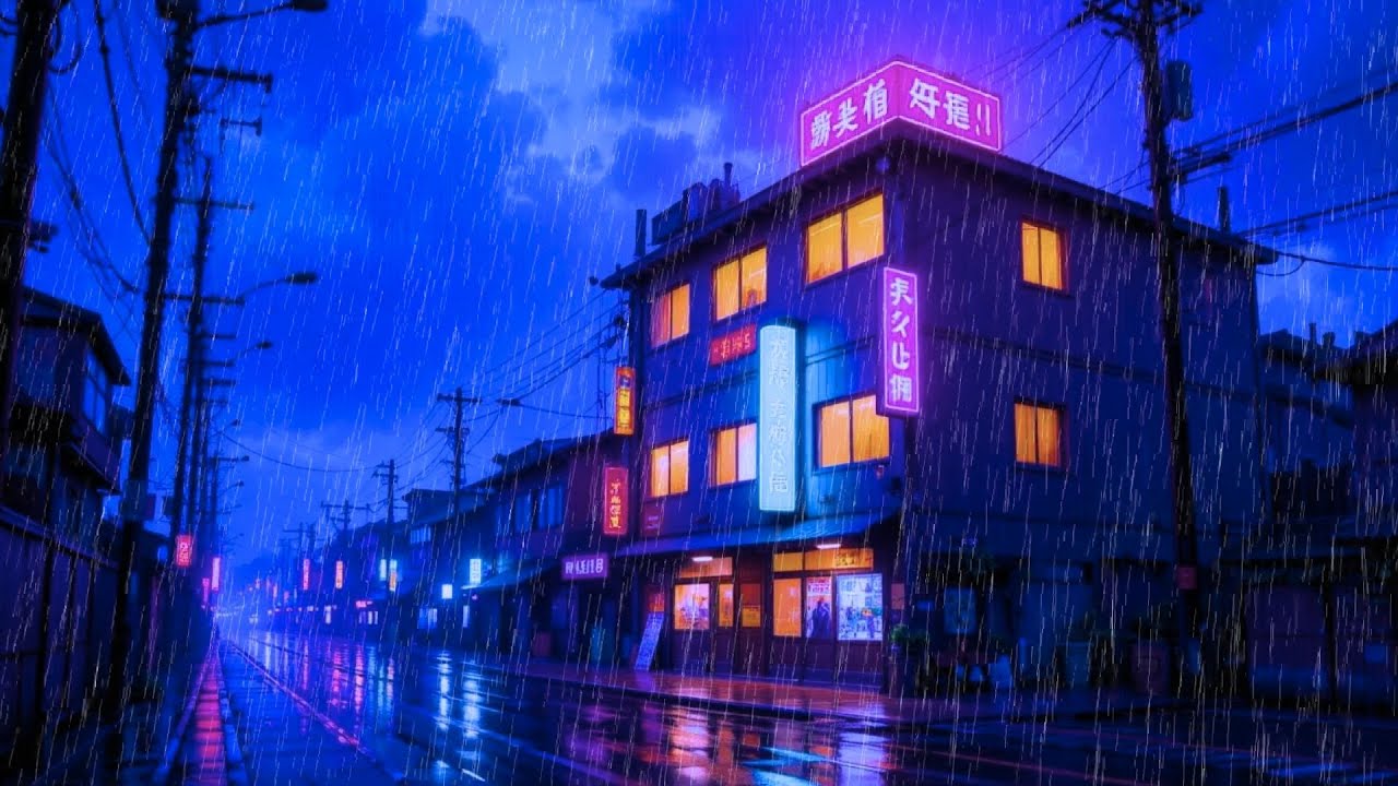Cyberpunk Rainy Street 🌃 Neon Lights | Lofi for Sleep & Focus