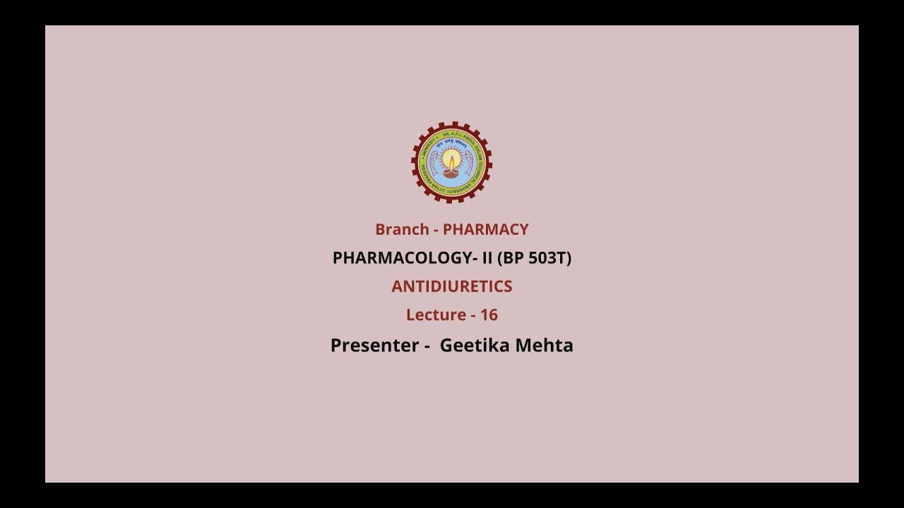 Pharmacology-II  | Antidiuretics| AKTU Digital Education