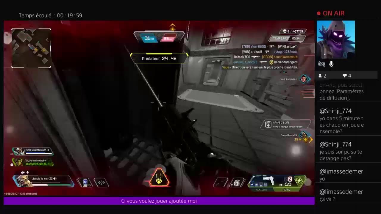 Venez joué avec moi sur apex légende