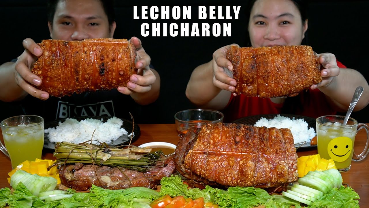 LECHON BELLY na CHICHARON ang balat MUKBANG !!! special collab w/ @msdraffsbackyard