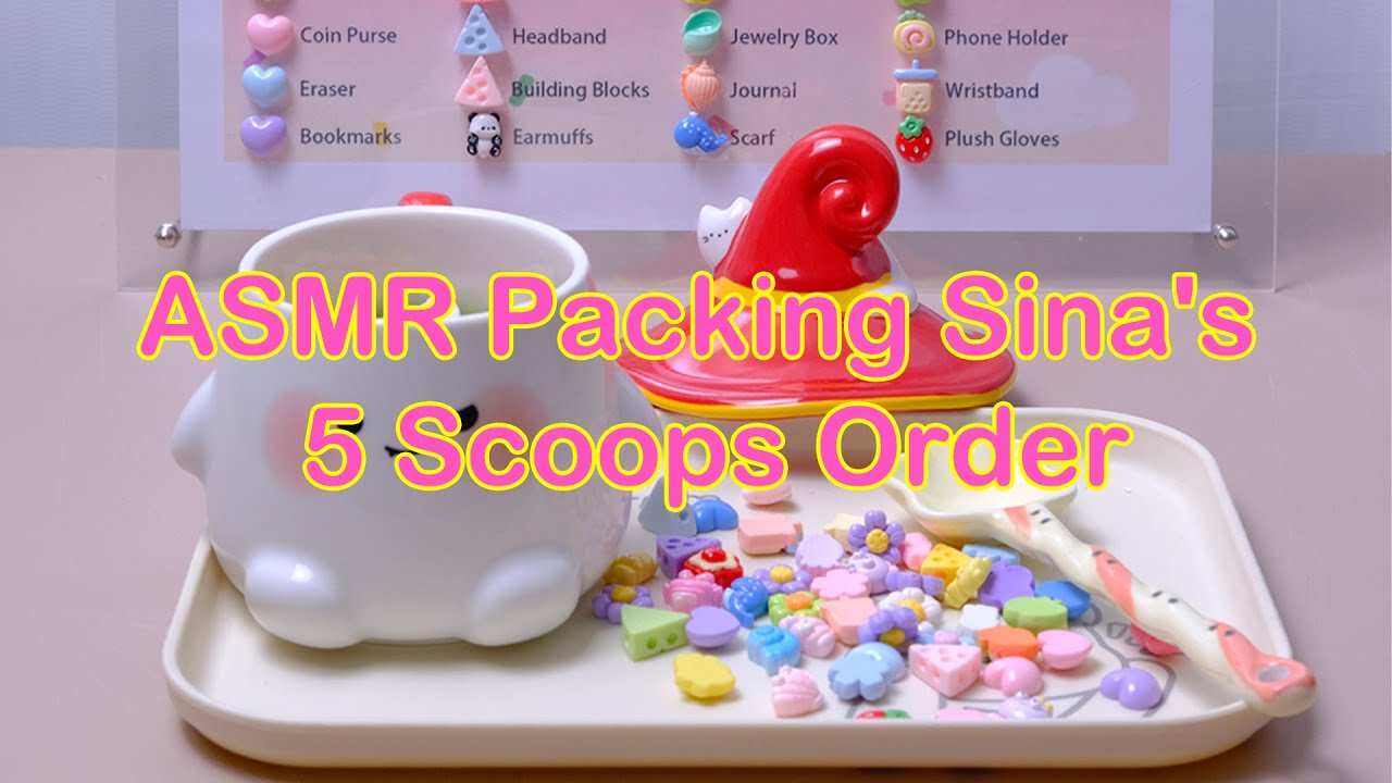 【Litebord Lucky Scoops】ASMR Packing Sina's 5 Scoops Order.