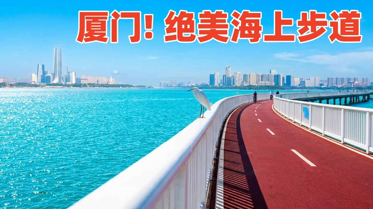 【回国旅居厦门】厦门最美海上自行车道徒步4公里, 走进碧海蓝天之间 Xiamen Marine Bicycle Lane! 厦门旅游! 厦门景点! 厦门集美区杏林湾海上自行车步道! xiamen