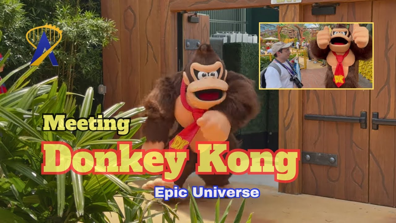Meeting Donkey Kong in Super Nintendo World at Universal Epic Universe Orlando