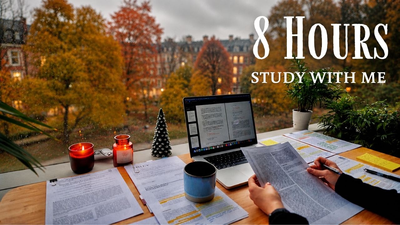 3+ HOUR STUDY WITH ME on A RAINY DAY 🎓  Scottish Highlands | Pomodoro | Deep Work Mode | No Music