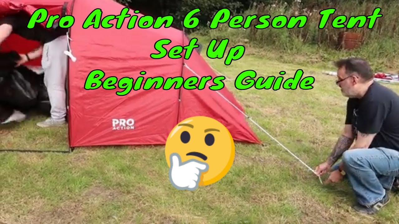 Pro Action 6 Person 3 Room Tunnel Camping Tent - Set Up Beginners Guide 
