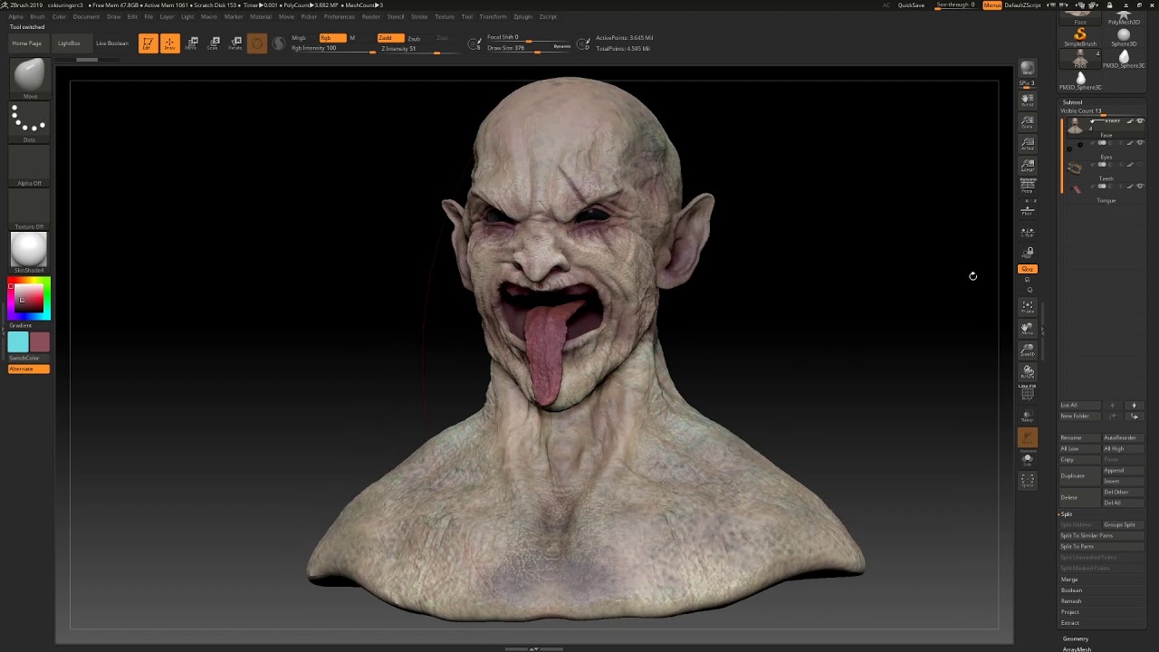 ZBrush Basics - Creating a brush tool for teeth in ZBrush and Maya