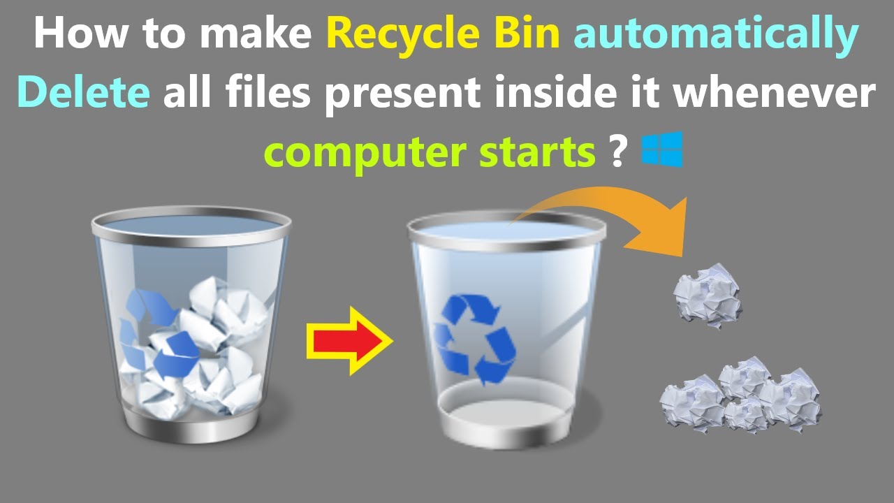 How to make Recycle Bin automatically Delete all files present inside it whenever computer starts ?