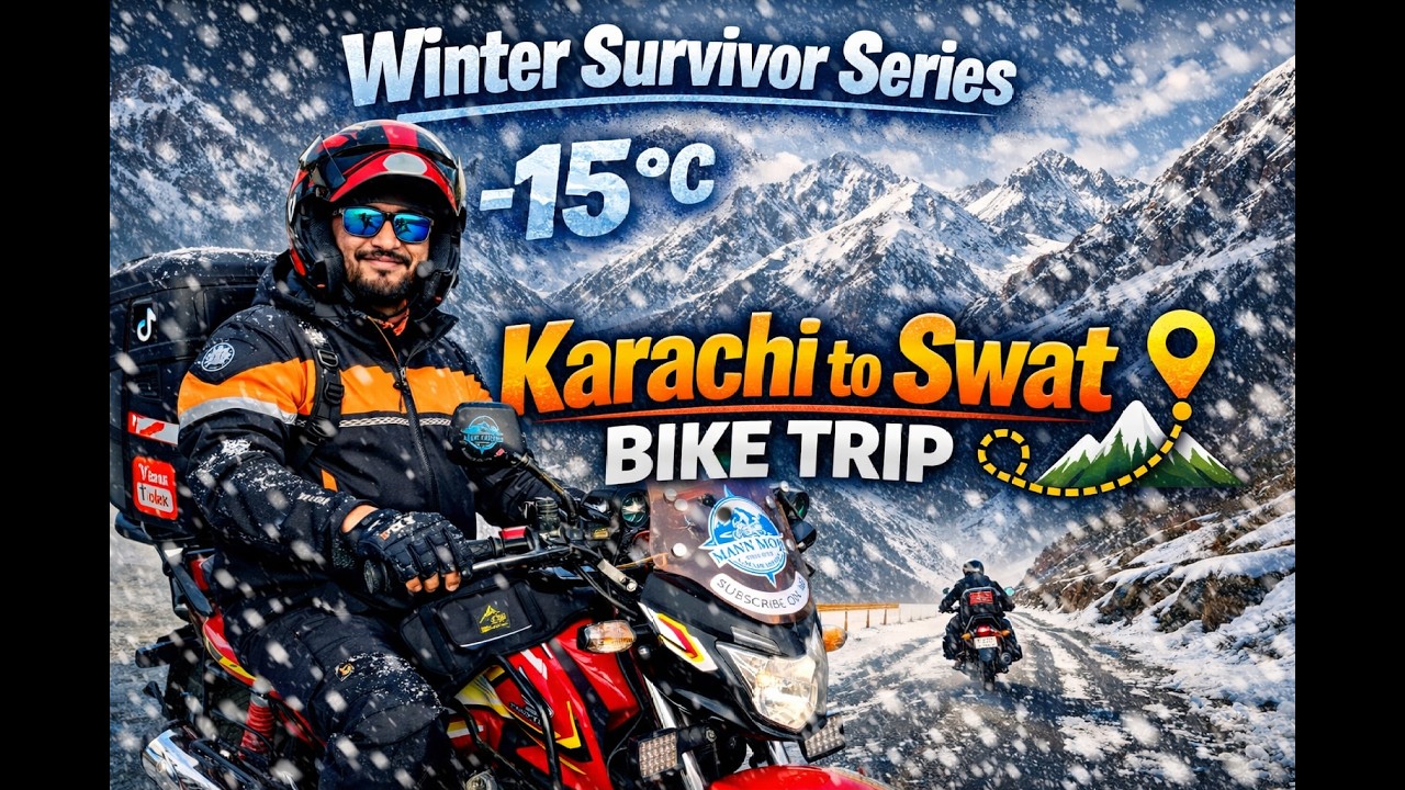 Karachi to Swat on Bike | January Ride Survivor Series | Snowy Roads, Mountains Adventure 🏔️🏍️