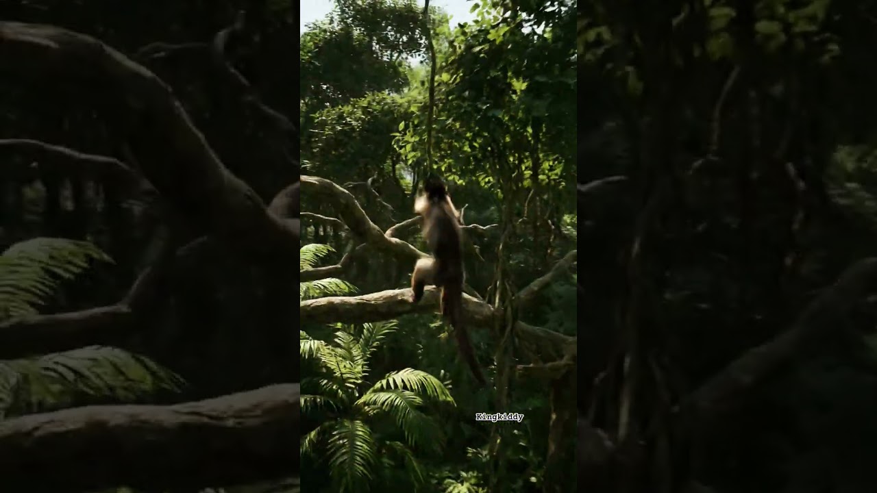 a monkey stole a gold and running in the forest #kingkiddy #famesoul