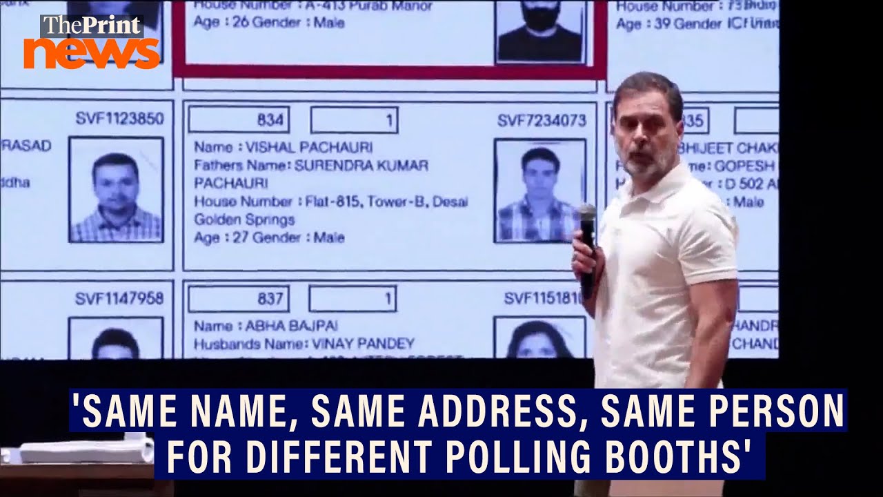 ‘There are 11,965 duplicate voters': Rahul Gandhi accuses EC over ‘vote fraud’