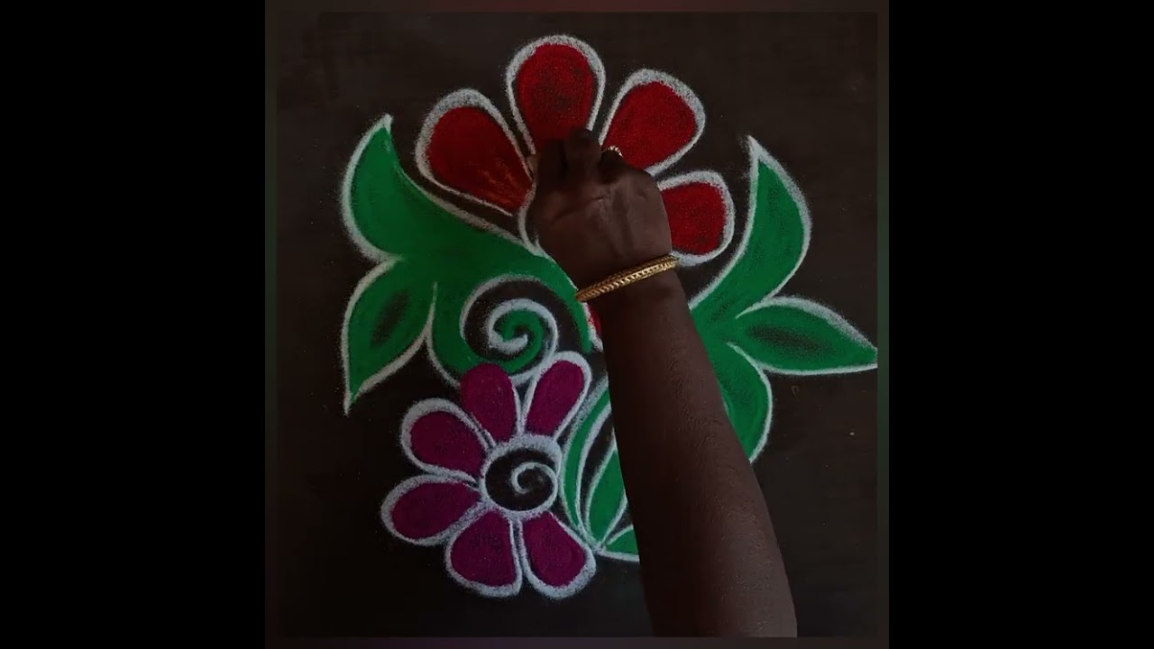 Daily use colour rangoli 