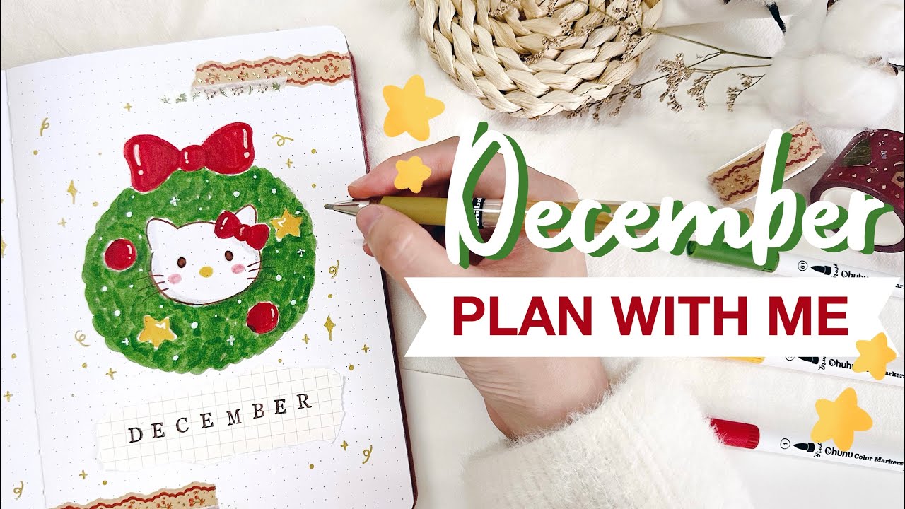 🎄 plan with me + GIVEAWAY! // december 2023 bullet journal setup ft. notebook therapy