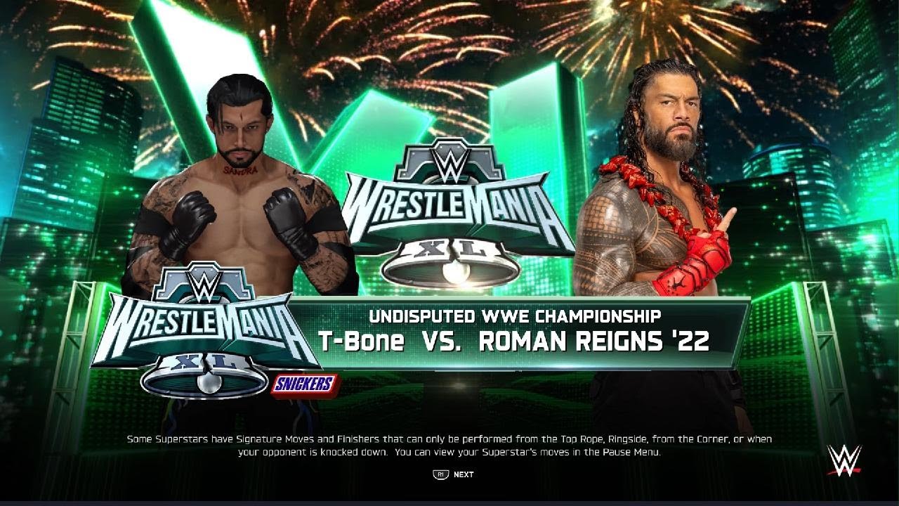 WWE 2K25_ T-Bone vs Roman Reins (Final Sliders Test II)