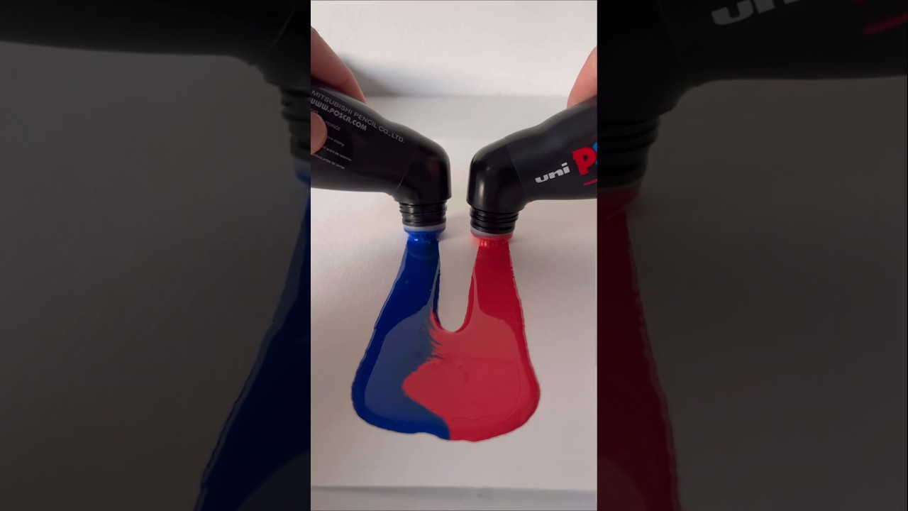 Activating MY THICK Dark Blue and Red POSCA MOP&rsquo;R! #shorts