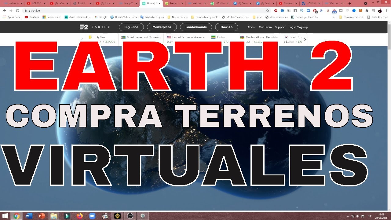 EARTH 2 O TIERRA 2 PLATAFORMA PARA COMPRAR TERRENOS VIRTUALES. 2021