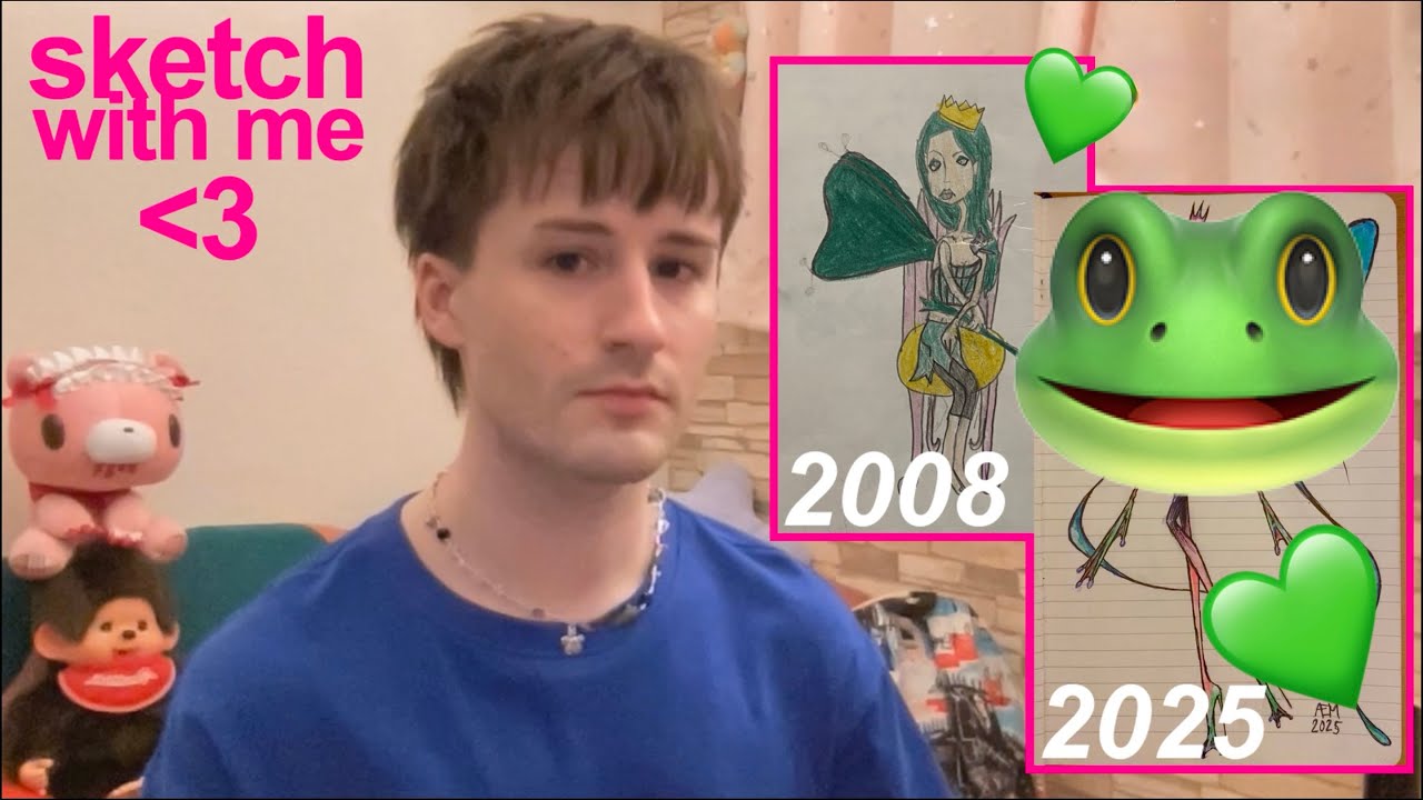 redrawing my childhood art ASMR