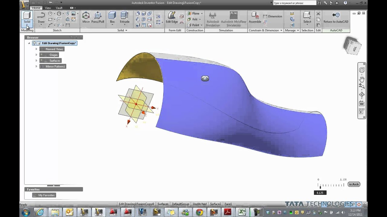 AutoCAD surfaces and Inventor Fusion