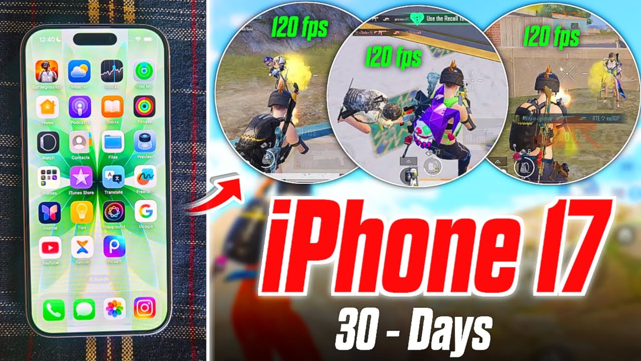 iphone 17 bgmi 120 fps gameplay | iphone 17 bgmi gameplay days 30 🔱