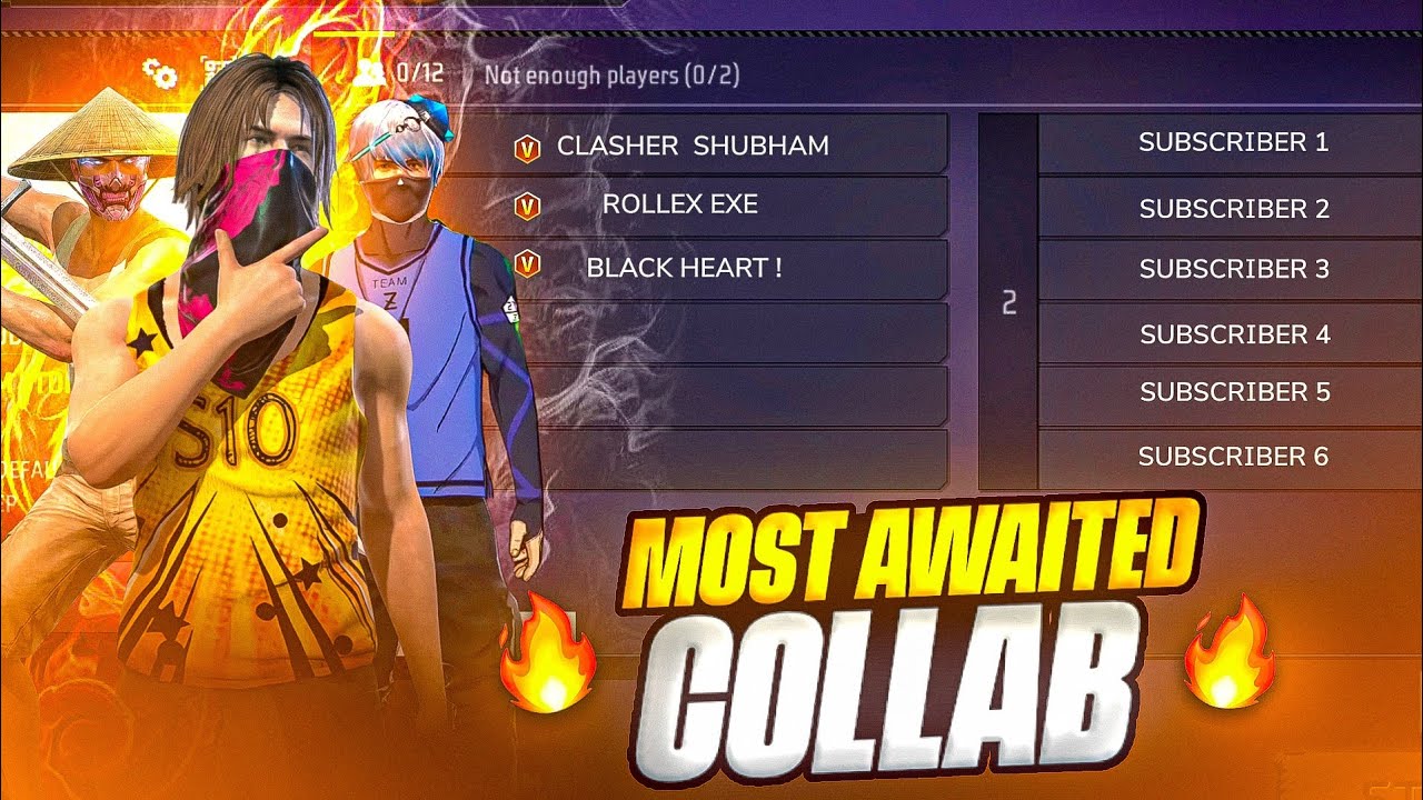 Clasher Shubham X Rollex Exe X Black Heart FF vs 6 Pro Players 🔥