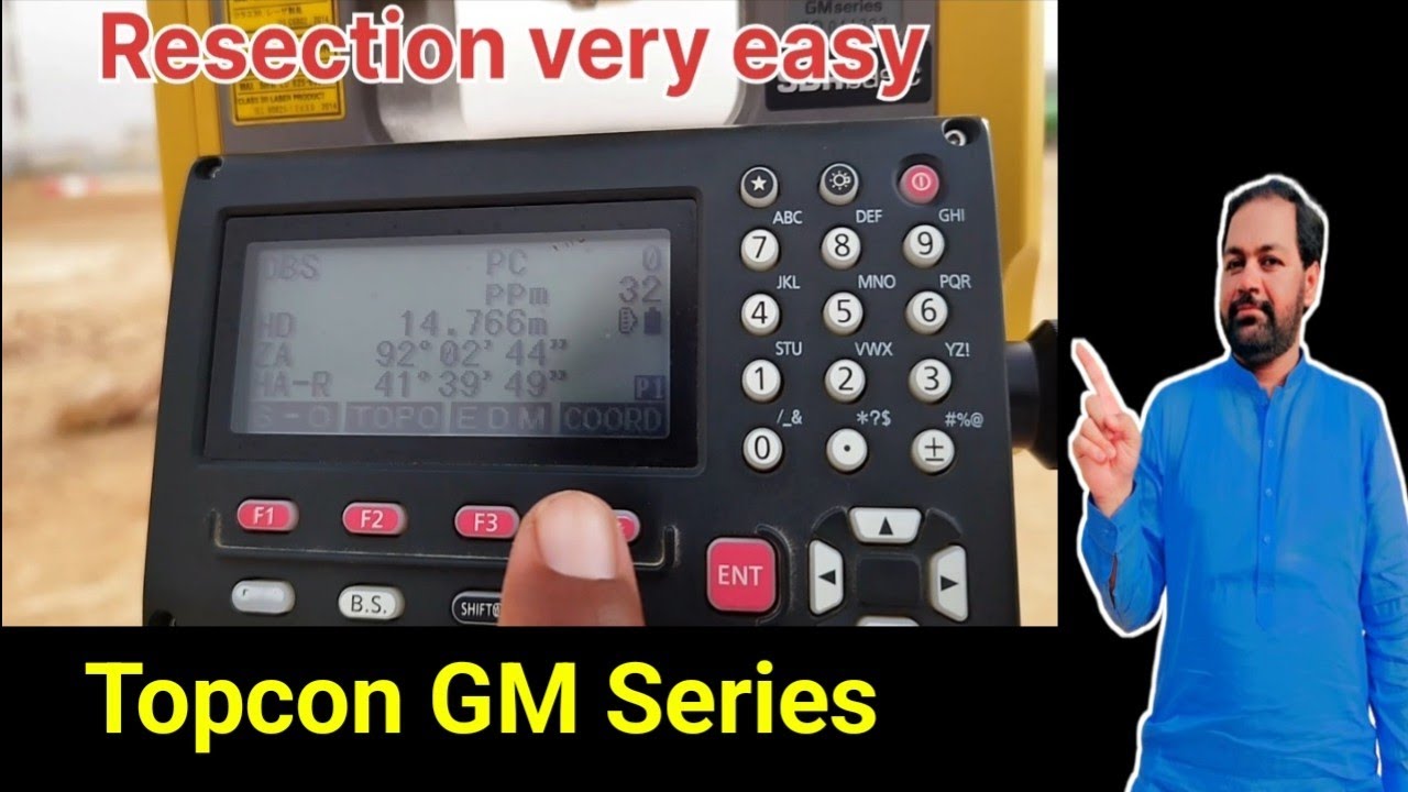 How to resection topcon Gm series total station.