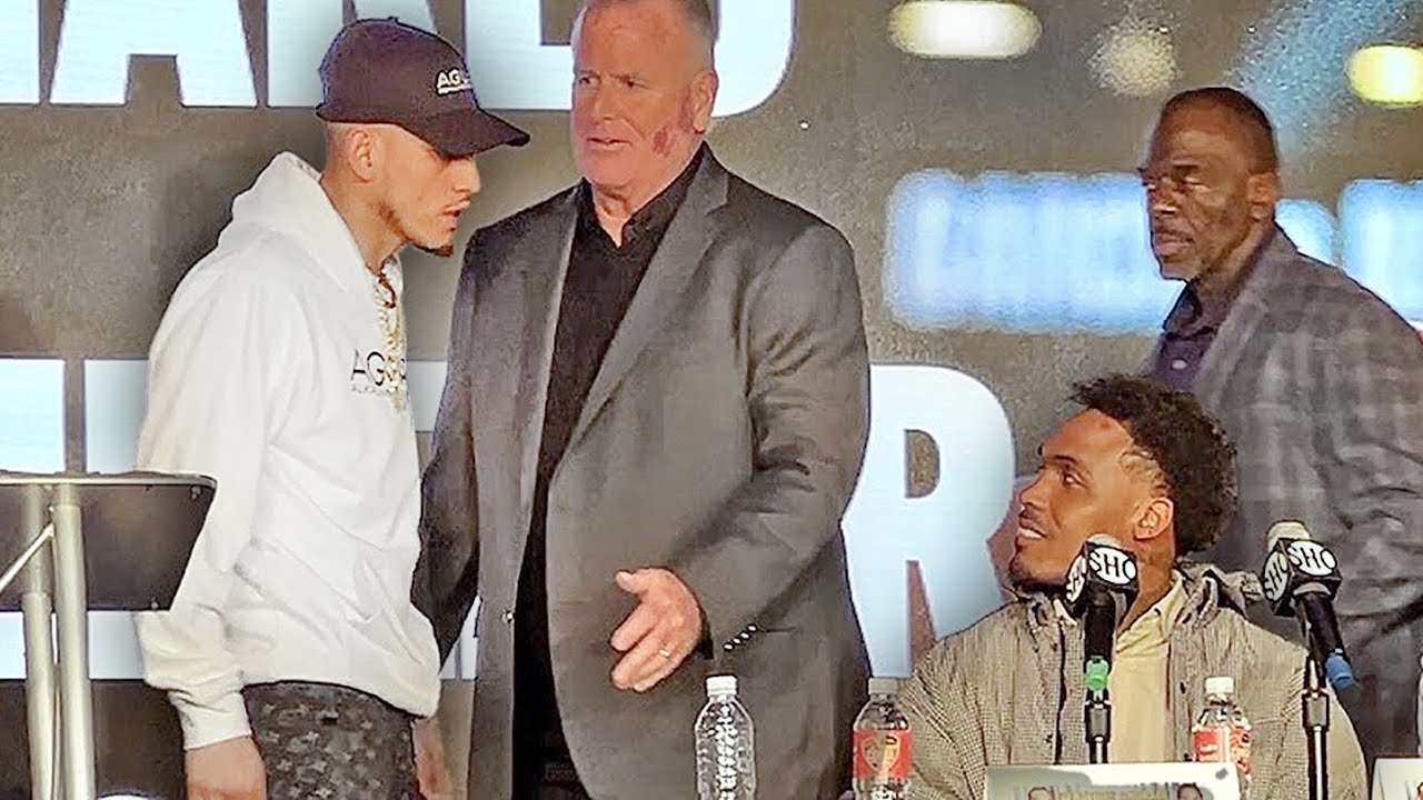 ANGRY Jose Benavidez CONFRONTS Jermall Charlo in heated verbal exchange at final press conference!