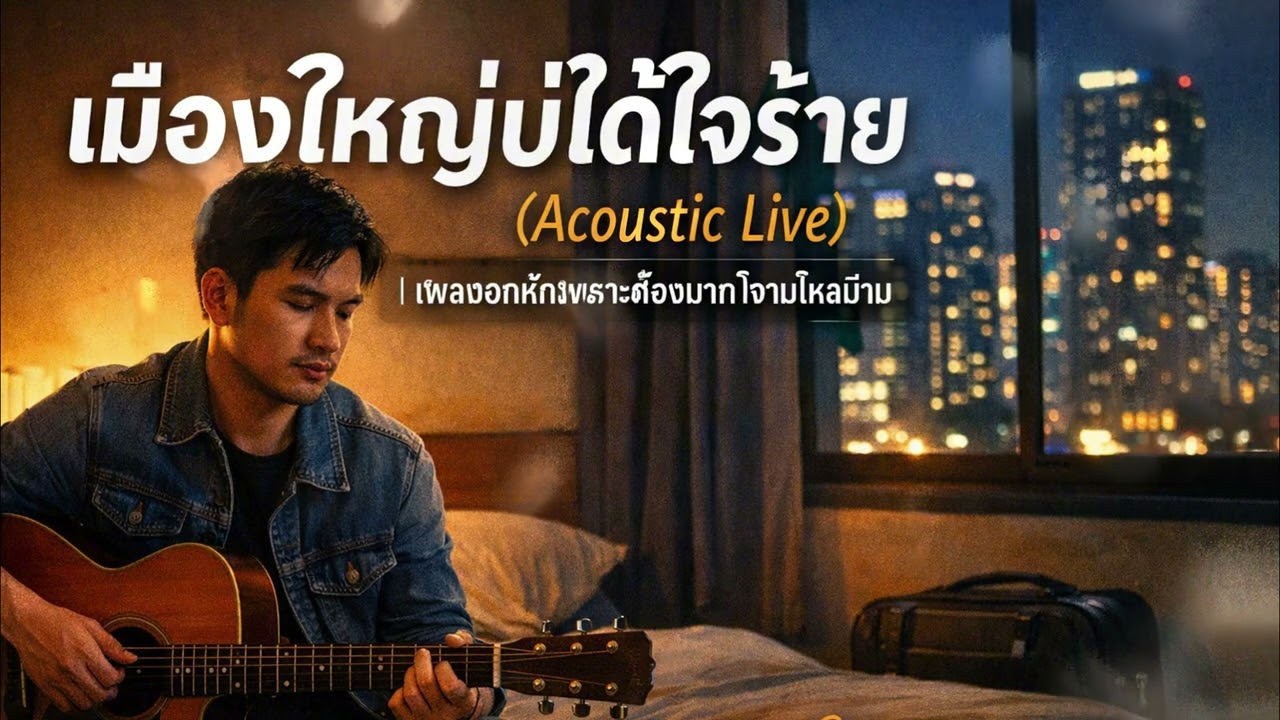 เมืองใหญ่บ่ได้ใจร้าย (Acoustic Live) | เพลงอกหักเพราะต้องมาทำงานไกลบ้าน