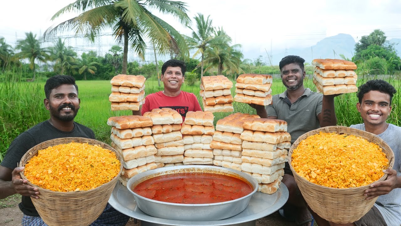MISAL PAV | Mumbai Special Street Food Misal Pav Recipe | Village Food
