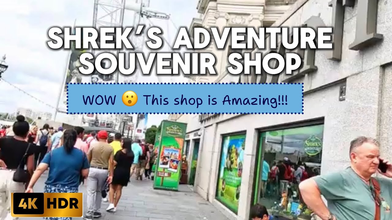 🇬🇧4K-Souvenir Shop Tour in London SHREK&rsquo;S Adventure Store /Relaxing Day for Shopping 🛍️.
