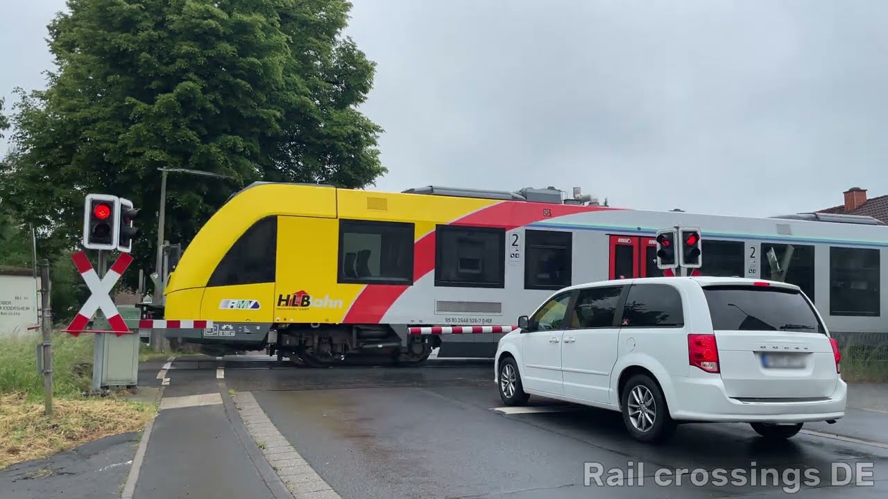 [4K] Rail crossing Ober-Widdersheim [DE] ⨉ Bahnübergang ⨉ Spoorwegovergang | Rail crossings DE