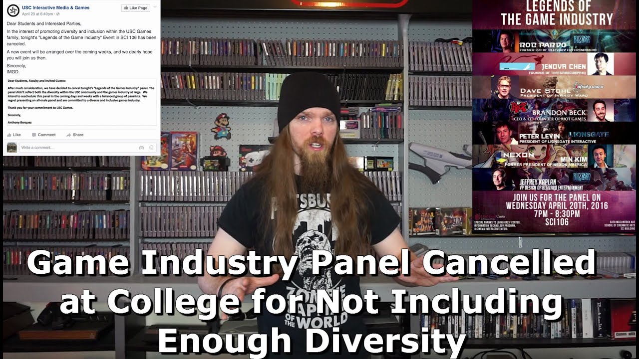 Game Industry Panel Cancelled at College for Not Including Enough Diversity - AlphaOmegaSin