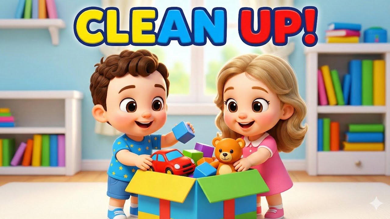 Clean Up Toys Song 🧸 Fun Clean Up Time Song for Toddlers