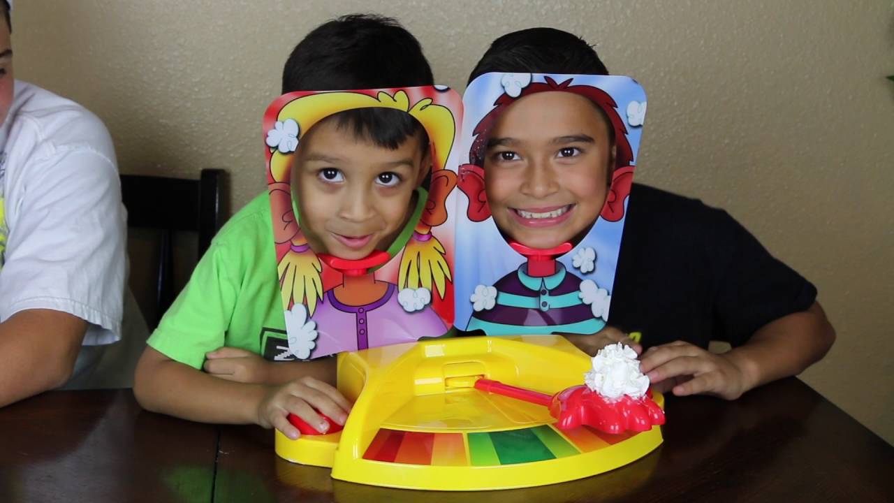 PIE FACE SHOWDOWN CHALLENGE! 2 player pie face game!