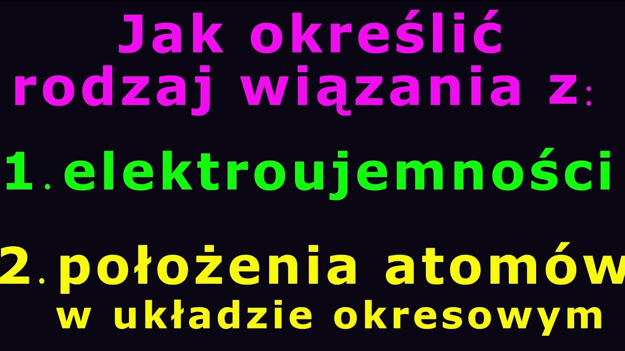 Jak określić rodzaj wiązania w cząsteczce - 2 METODY + rozwiązywanie zadań. #82