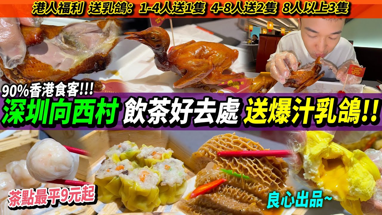 深圳飲茶推薦！9蚊起🫖港客送乳鴿活動✨延長至6月！🐦 點心 椰子鴿湯 爆汁脆皮乳鴿😋 #深圳好去處 #深圳美食 #羅湖口岸 #向西村