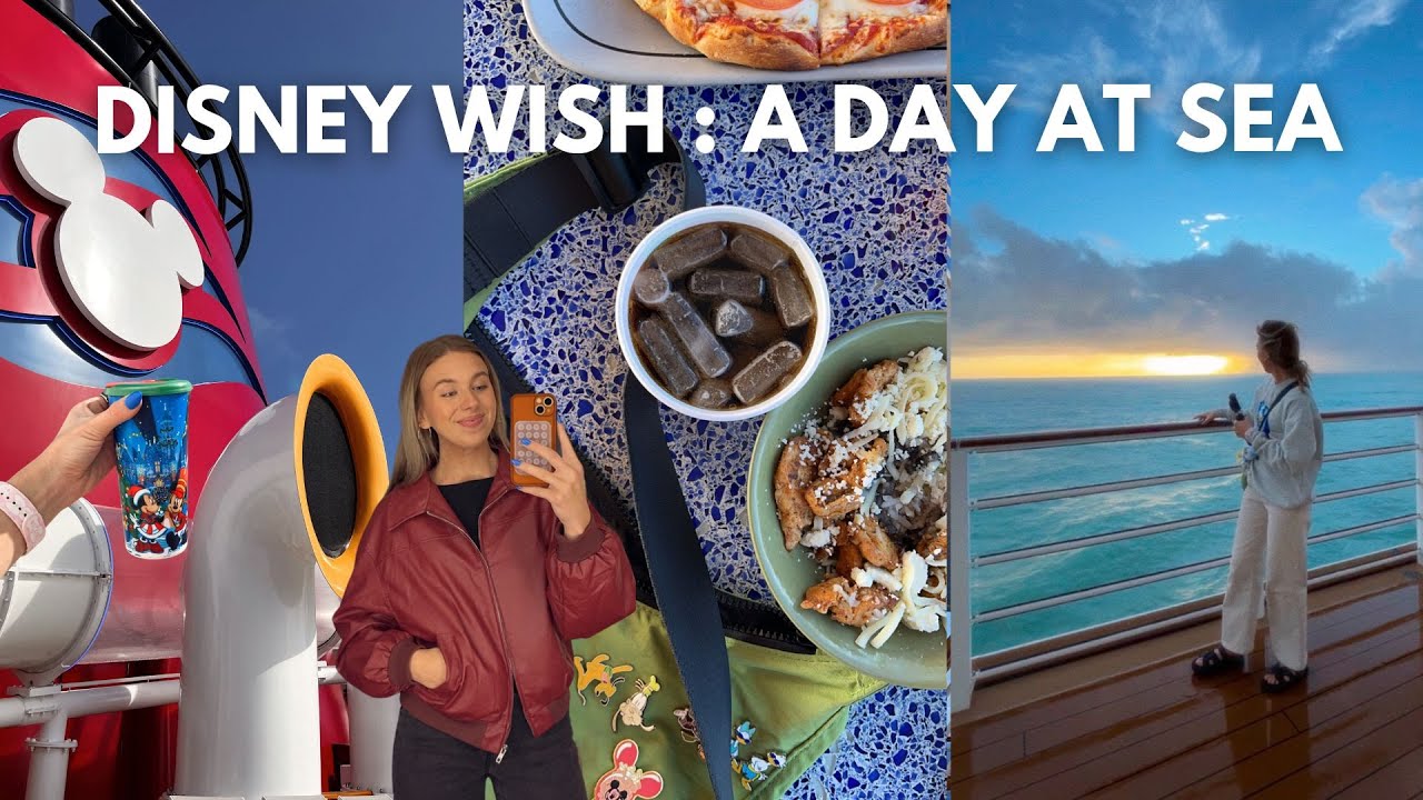 DISNEY WISH CRUISE - A DAY AT SEA! Marvel dinner, Pin trading, Aquamouse, Christmas Party