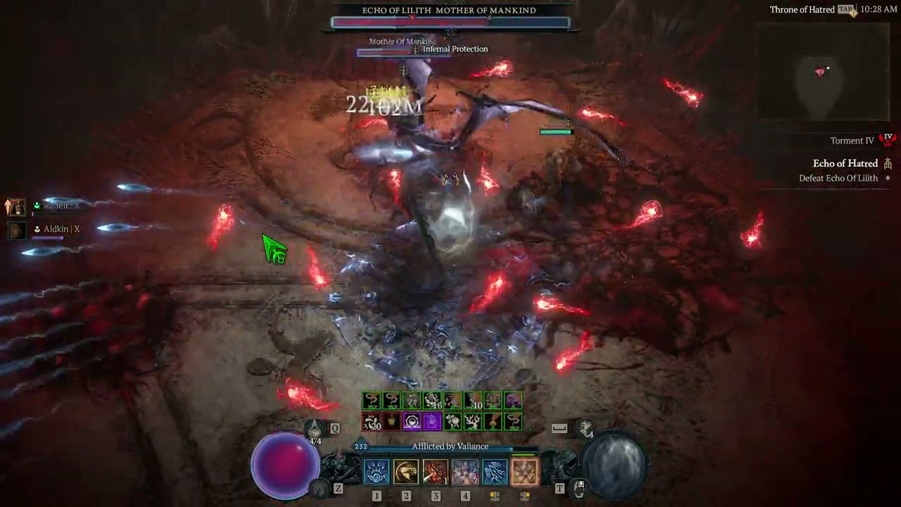 Diablo 4 Season 11 Uber Lilith with damage numbers recorded