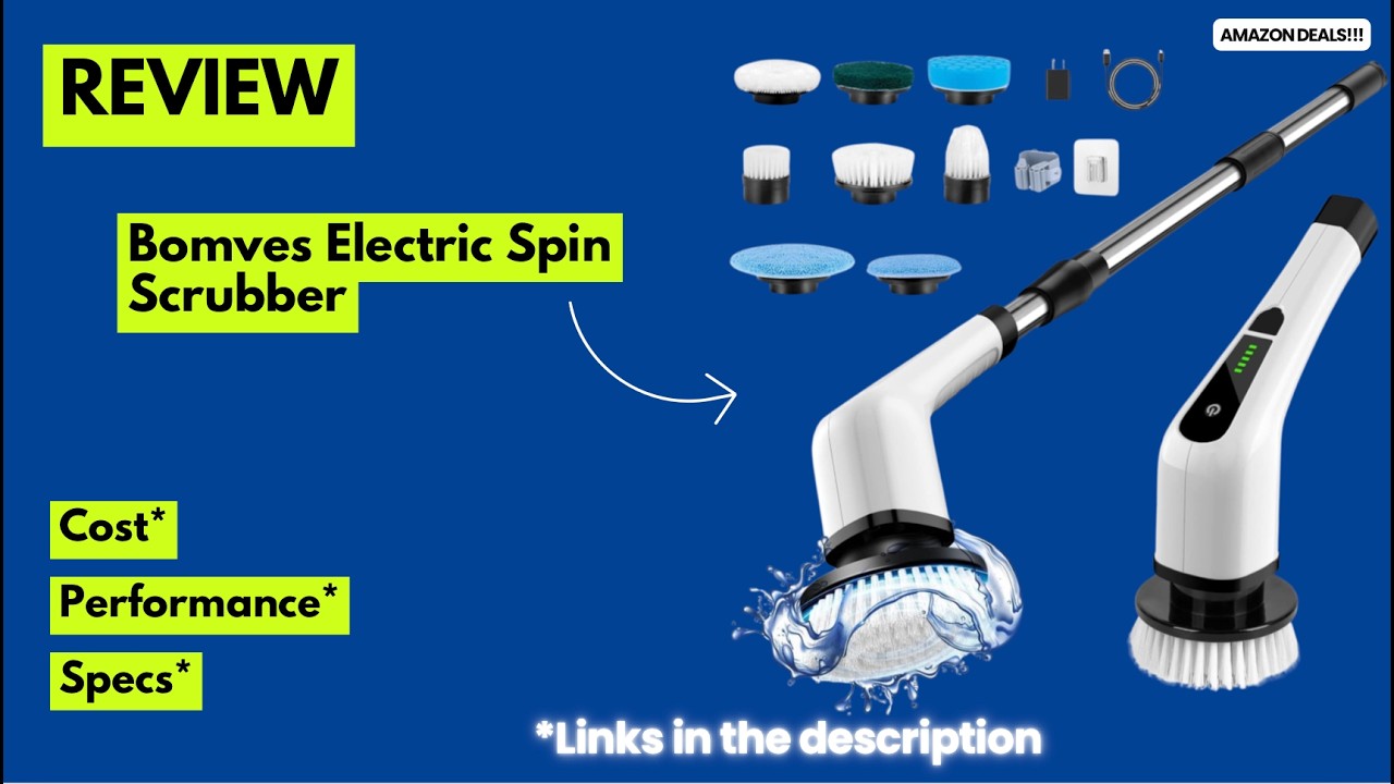 Обзор электрической щетки-щетки Bomves Electric Spin Scrubber 🔥 Лучшая беспроводная щетка для чис...